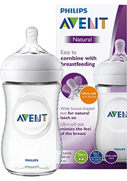 Philips Avent SCF033/17 Natural Pp Biberon 260ML, Şeffaf, 1 Adet