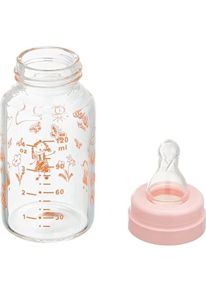 Wee Baby Isıya Dayanıklı Cam Biberon 120 ml - Pembe