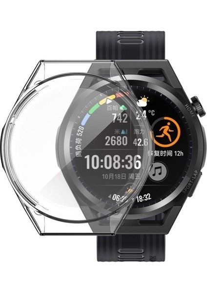 Huawei Watch Gt Runner Uyumlu Önü Kapalı Silikon Ekran ve Kasa Koruyucu Kılıf
