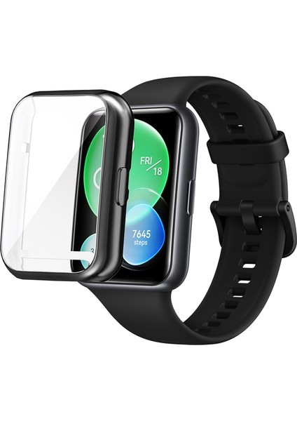 Huawei Watch Fit 2 Uyumlu Ekran Koruyucu 360 Derece Kasa Koruyucu Silikon modelleri