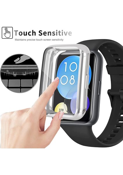 Huawei Watch Fit 2 Uyumlu Ekran Koruyucu 360 Derece Kasa Koruyucu Silikon fırsatları