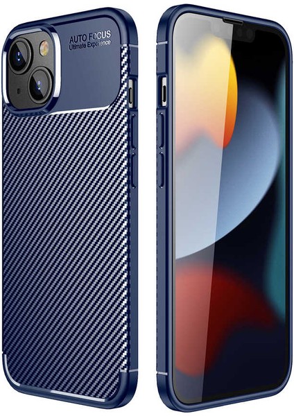 Apple iPhone 14 Kılıf Kamera Korumalı Karbon Desenli Leke Tutmaz Darbe Emici Silikon Kapak