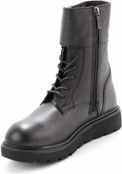 Black Deri Kadın Bot & Bootie HD0777063603