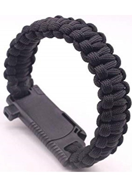 Outdoor Outlet Bıçaklı Paracord Paraşüt Ipi Bileklik - Ateş Başlatıcı- Düdük - Pusula