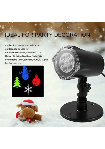 Su Geçirmez Açık / Kapalı 4 W 4 LED Renkli LED Projektör Noel Projektör(Yurt Dışından)