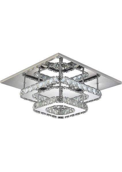 Lambalar LED Tavan Işık Kare Kristal Tavan Işıkları 2 Dahili LED Boards 36W Modern Tavan Armatürü(Yurt Dışından)