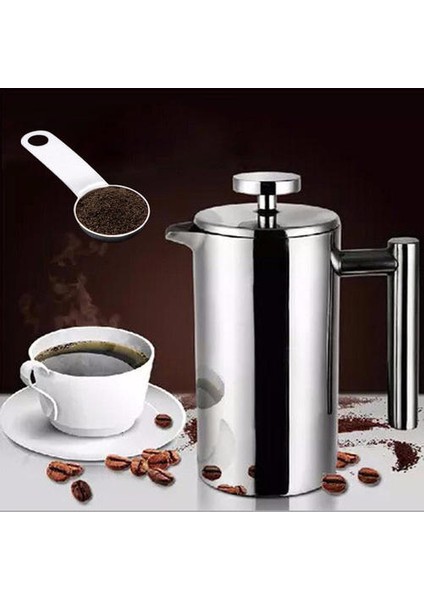 Filtre Paslanmaz Çelik Kahve Makinesi ile Çift Katmanlı Yalıtım Çaydanlığı 350ML (Yurt Dışından)