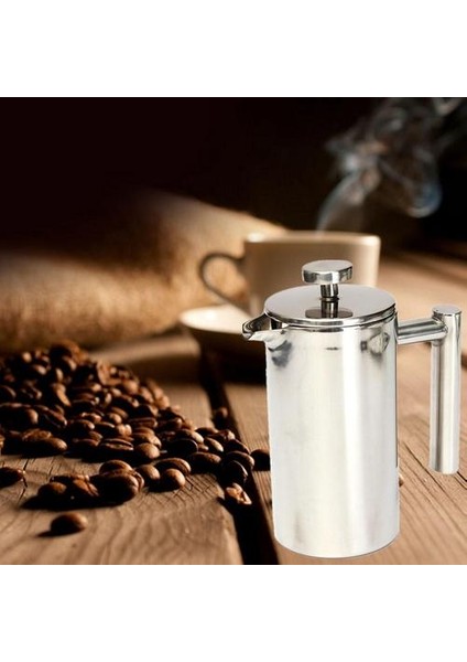 Filtre Paslanmaz Çelik Kahve Makinesi ile Çift Katmanlı Yalıtım Çaydanlığı 350ML (Yurt Dışından)