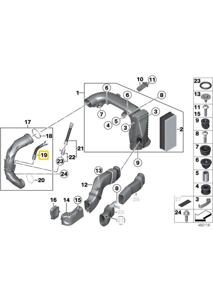 Bmw E81 E87 E90 E60 F30 F10 N47 N7 Temiz Hava Borusu 13717803842