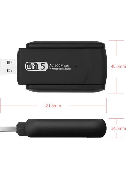 USB 3.0 1200 Mbps Wifi Adaptörü Çift Bant 5 Ghz 2.4 Ghz 802.11AC RTL8812BU Wıfı Anten Dongle Ağ Kartı Dizüstü Masaüstü Için(Yurt Dışından)