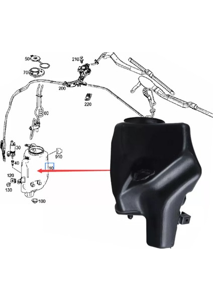 W222 S Serisi Silecek Su Deposu Far Yıkamalı 2014-2020 A2228690420