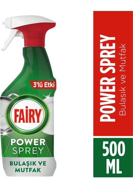 Power Sprey, 3’ü 1 arada, Bulaşıklarınız Ve Mutfağınız Için Zahmetsiz Temizlik Ve Parlaklık, Limon Kokulu, 500ml