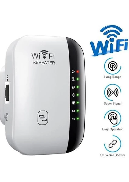 Kablosuz Wifi Tekrarlayıcı 300 Mbps Ağ Wi Fi Range Genişletici Yönlendirici 2.4g Sinyal Amplifikatör Anten Booster Erişim Noktası(Yurt Dışından)