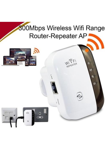 Kablosuz Wifi Tekrarlayıcı Wifi Range Genişletici Yönlendirici Wi Fi Sinyal Amplifikatörü 300 Mbps 802.11N / B / G Wifi Ultraboost Erişim Noktası(Yurt Dışından)