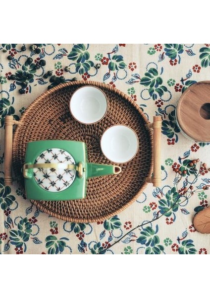 El Yapımı Rattan Gıda Depolama Tepsi (Yurt Dışından)