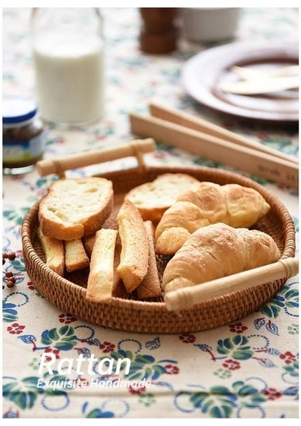 El Yapımı Rattan Gıda Depolama Tepsi (Yurt Dışından)