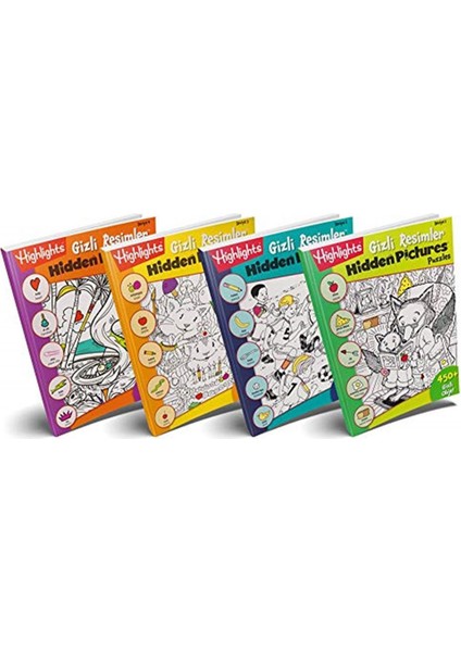 Highlights Hidden Pictures Puzzles (Gizli Resimler) 4'lü Set (Kapak Değişebilir)