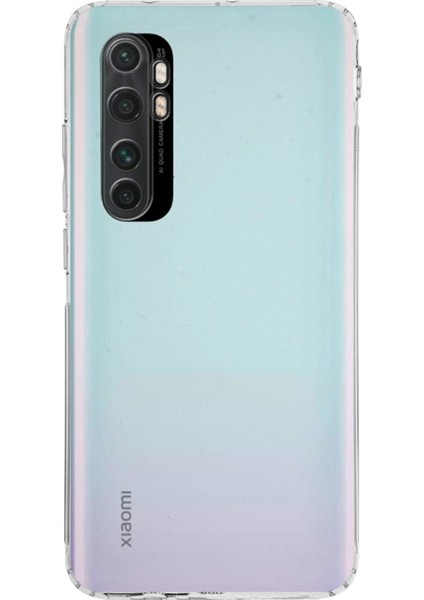 Caseworld Xiaomi Mi Note 10 Lite Kapak Kamera Korumalı Tıpalı Şeffaf Silikon Kılıf