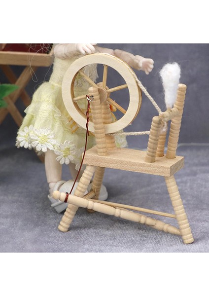 Simülasyon 1/12 Minyatür Dollhouse Reeling Makinesi Boyasız (Yurt Dışından)