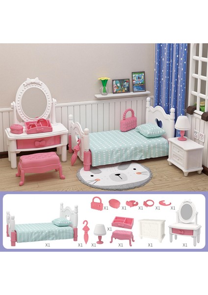 Dollhouse Mobilya Seti 1:12 Aksesuarlar Yatak Odası Için Farklı Temalar (Yurt Dışından)
