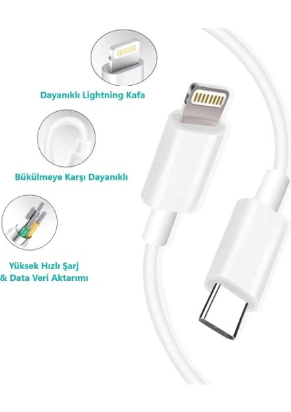 iPhone 13/12/11 Için Hızlı Şarj Aleti Seti Usb-C 20W Adaptör + Usb-C Kablo. Apple iPhone 13/13 Pro/12/12 Pro/11/11 Pro/se/xs/xr/x/8/8 Plus/ipad ile Uyumlu