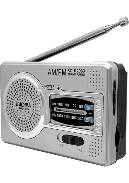 Telsiz Teleskopik Antenli Radyo - Gümüş (Yurt Dışından)