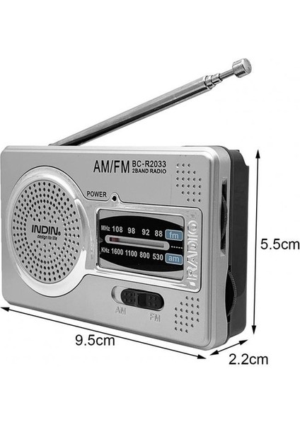 Telsiz Teleskopik Antenli Radyo - Gümüş (Yurt Dışından) fiyatları