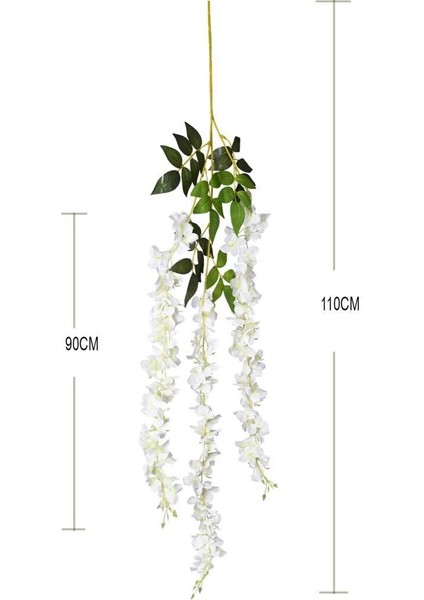 Yapay Çiçek Sarkan 3 Dallı Akasya 90CM Beyaz