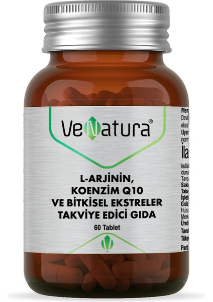 L-Arjinin Koenzim Q10 ve Bitkisel Ekstreler 60 Tablet