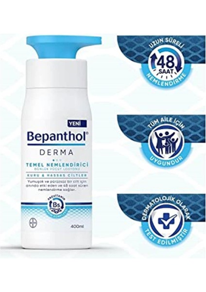 Derma Temel Nemlendirici Vücut Losyonu, 400 Ml, Kuru&hassas Ciltler modelleri