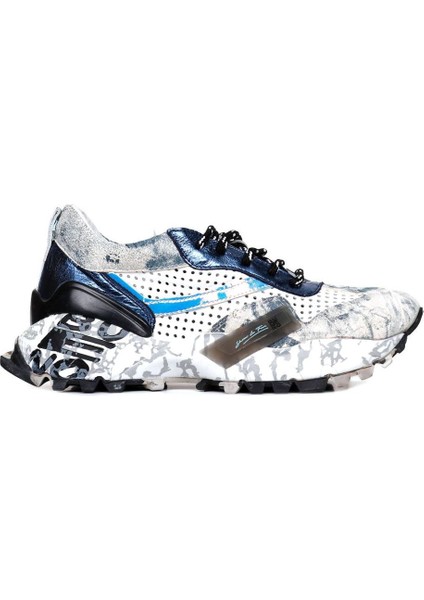 Lacivert Deri Kadın Spor Ayakkabı