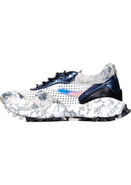 Lacivert Deri Kadın Spor Ayakkabı modelleri