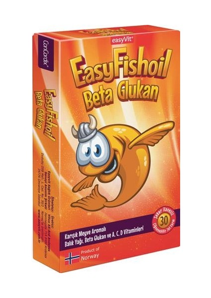 EasyFishoil Easyvit Easyfishoil Beta Glukan Çiğnenebilir 30 Jel Form