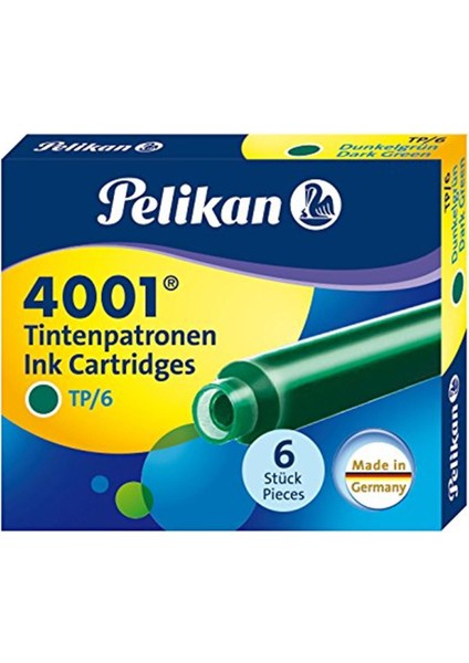 Pelikan, Kartuş Serisi TP6X Dolmakalem Kartuşu, Yeşil