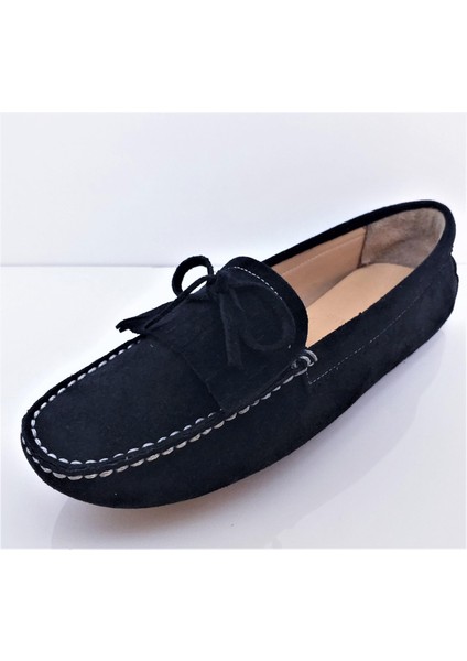 Step More Z6011 Kadın Günlük Süet Rok Hakiki Deri Loafer Babet