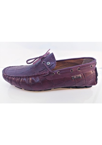 Bags Shoes Pierre Cardin PCE13101 Erkek Hakiki Derii Krokodil Baskılı Geçme Rok Loafer Ayakkabı