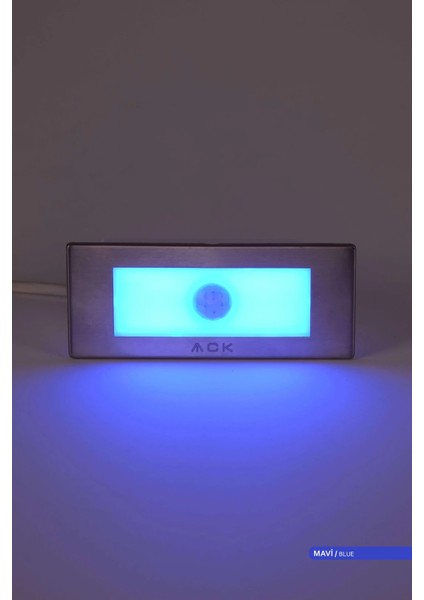 Sensörlü LED Merdiven-Duvar Armatürü Dikdörtgen Mavi Işık 1.5W