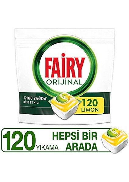 Hepsi Bir Arada 120 Yıkama Bulaşık Makinesi Deterjanı Kapsülü/tableti Limon Kokulu fiyatları