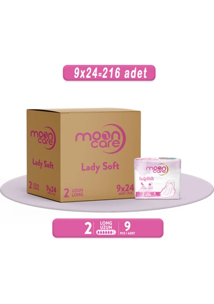 Moon Care Hijyenik Ped Lady Soft Yumuşak Uzun (216 Ped)