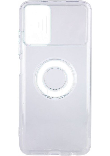 Xiaomi Redmi Note 10 - 10S Kılıf Sürgülü Kamera Lens Korumalı Yüzük Standlı Silikon Kılıf ALL-35291