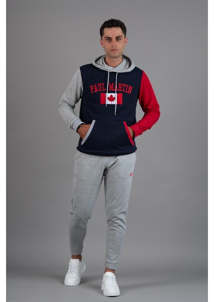 Paul Martin 3 Iplik Kapşonlu Cepli Sweatshirt
