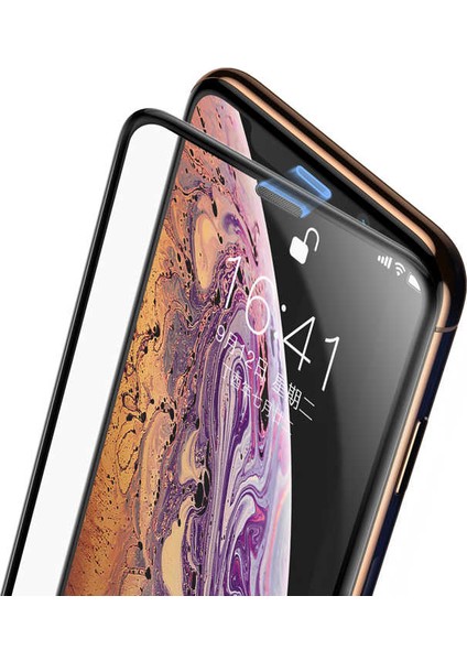 Apple iPhone 11 Pro Tam Ekran Koruyucu Kırılmaz Temperli Cam Ahize Toz Korumalı AntiDust