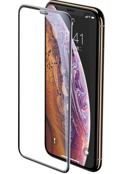 Apple iPhone Xs Max Tam Ekran Koruyucu Kırılmaz Temperli Cam Ahize Toz Korumalı AntiDust