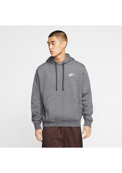 Sportswear Club Fleece Kapüşonlu Erkek Gri Sweatshirt BV2654 - 071