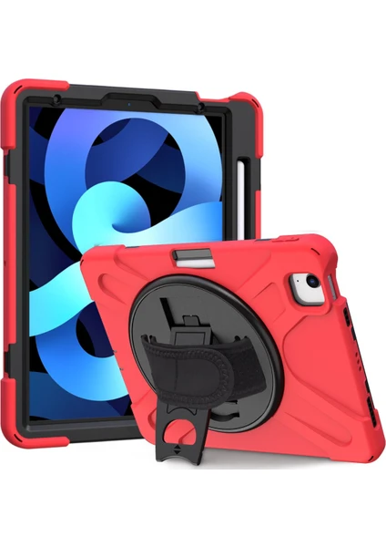 MTK Moveteck Apple Ipad Air 4 Air 5 10.9 2020 2022 M1 Çipli Uyumlu Kılıf Armor Serisi Military Zırh Tank Askılı Standlı Kalem Bölmeli Defender Renkli Rainbow Case Amazing Strap