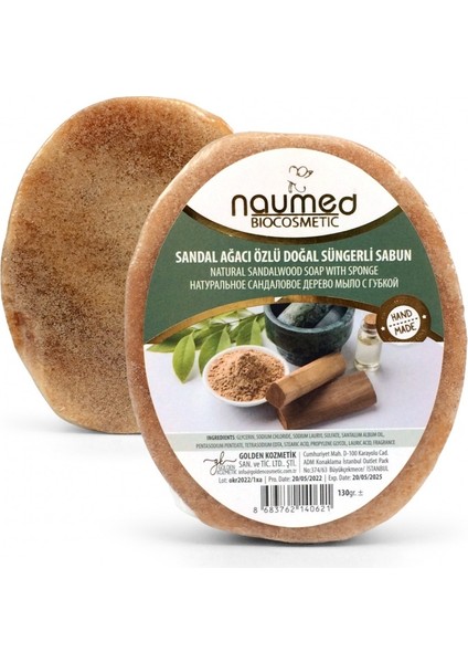 Sandal Ağacı Özlü Doğal Süngerli Sabun 130GR