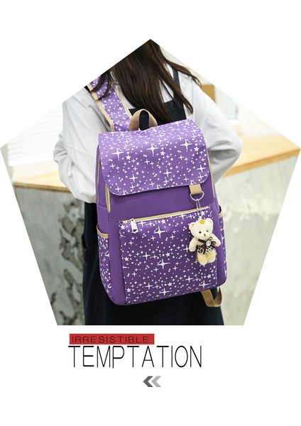 Su Geçirmez Büyük Kapasiteli Omuz Çantası Ayı Sırt Çantası Kız Lise Öğrencileri Okul Çantası Üç Set (Yurt Dışından) modelleri