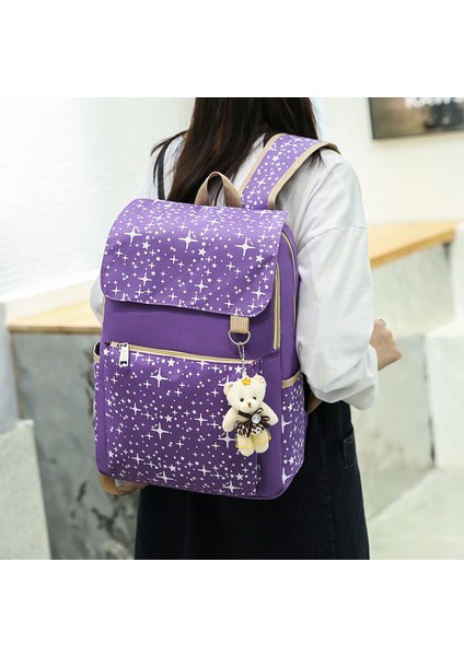 Su Geçirmez Büyük Kapasiteli Omuz Çantası Ayı Sırt Çantası Kız Lise Öğrencileri Okul Çantası Üç Set (Yurt Dışından) fırsatları