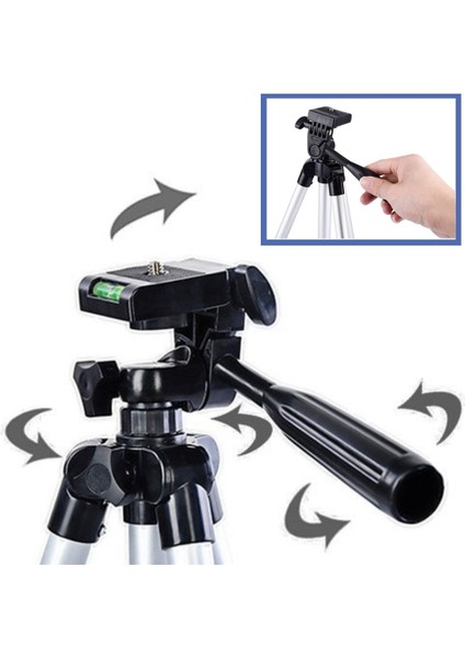 360 Derece Ayarlanabilir Katlanabilir Profesyonel Çekime Uygun 65 cm Ayaklı Tripod