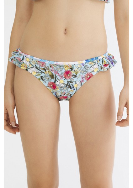 Çok Renkli Lisa Fırfırlı Side Bikini Altı